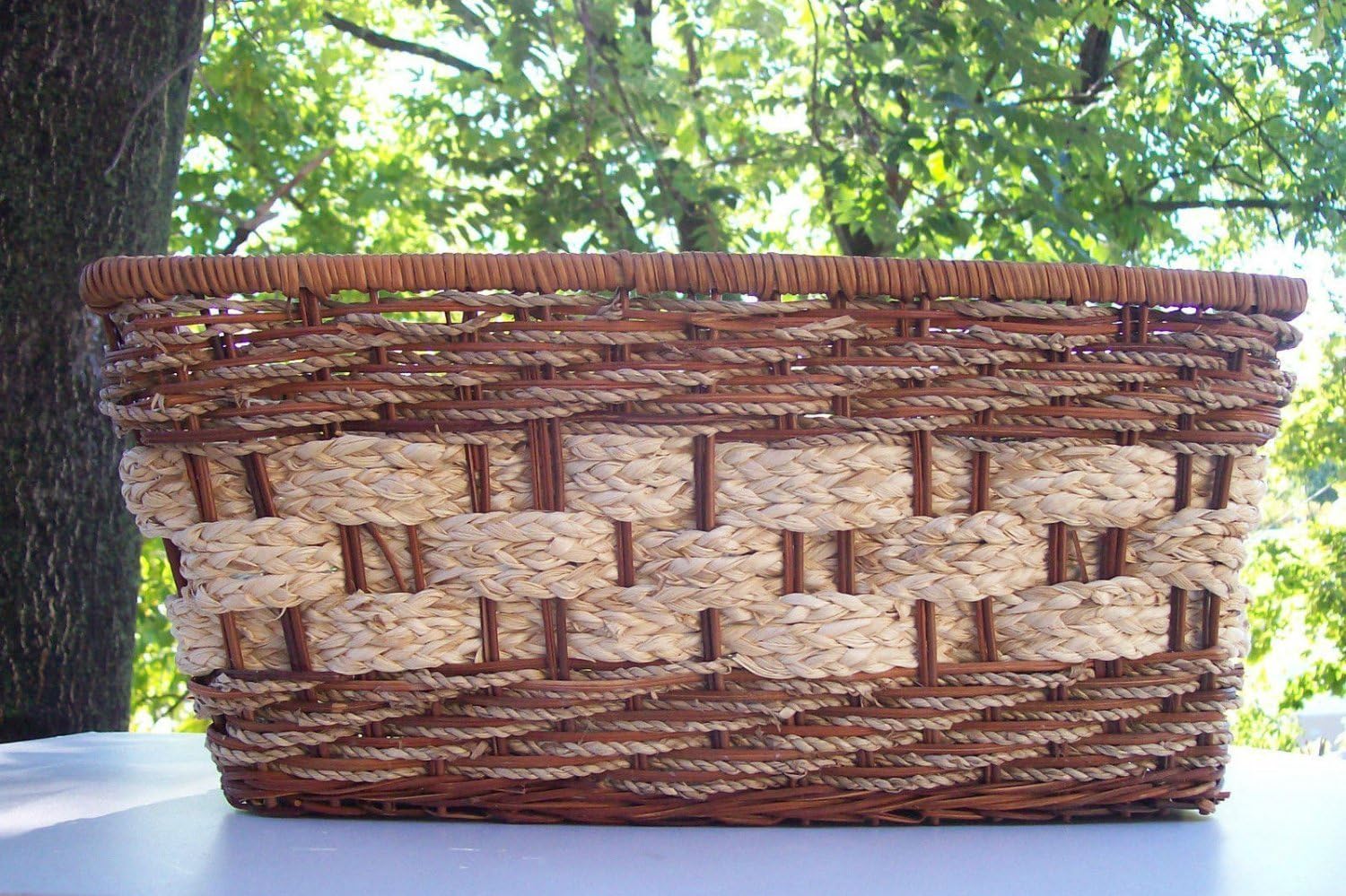 Hand made real mix made bag shop style handmade bags carry travel Wicker Basket Carry Nepal Handmade Box Storage Shelf Natural Organic Seagrass