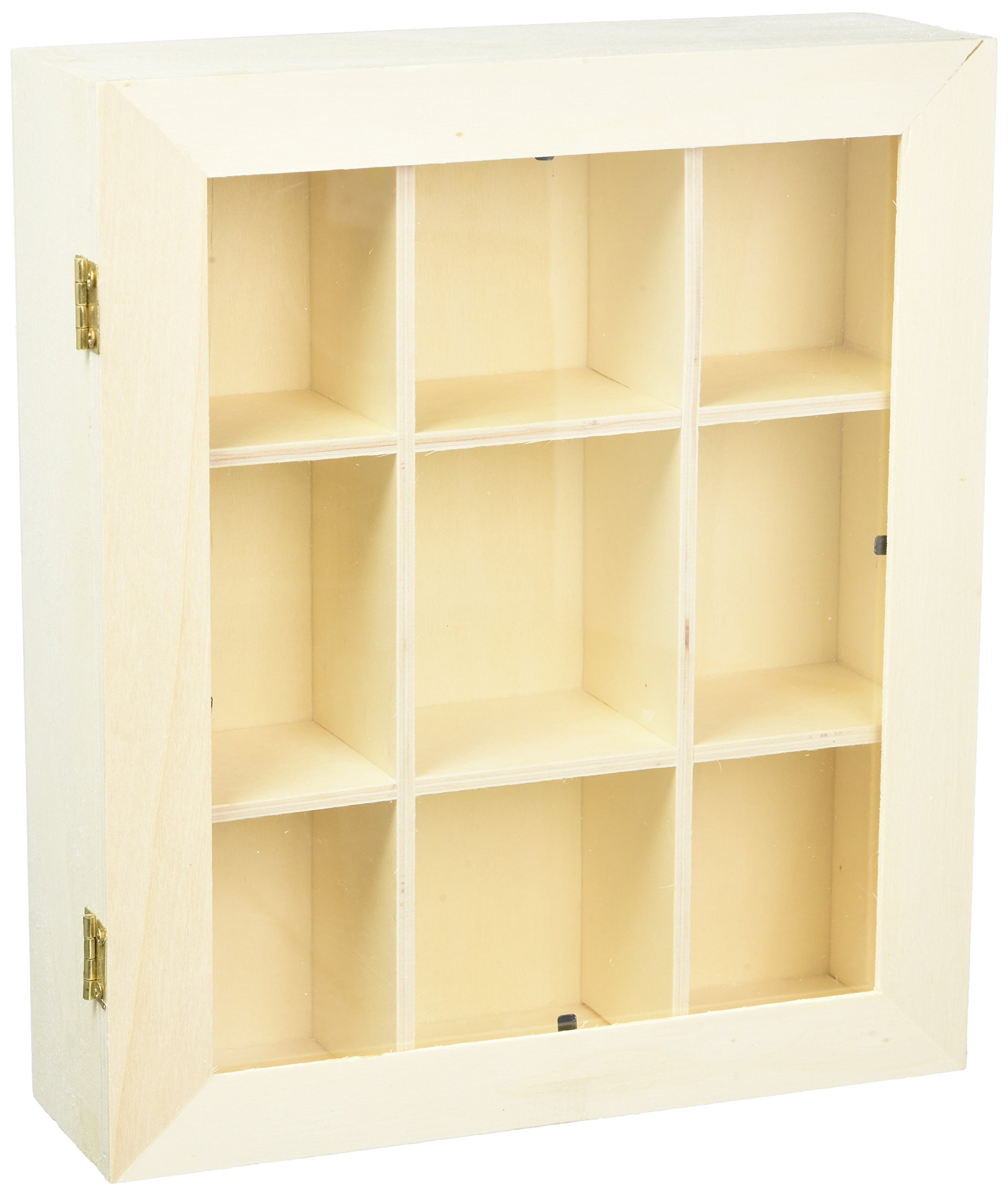 Midwest Design Plywood Shadow Box with PlexiGlass Door, Multi-Colour, 6.35 x 19.69 x 23.2 cm