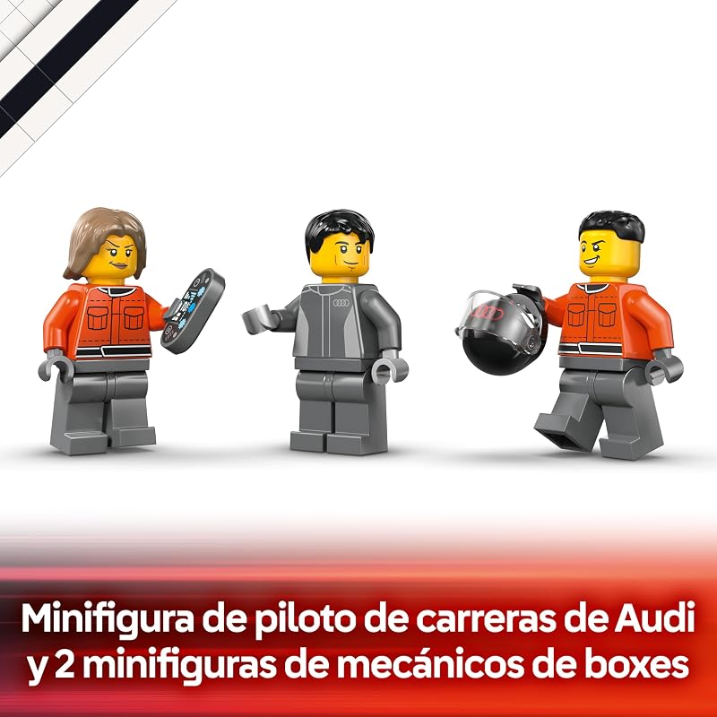 City Camión de Exposición de F1 con Coche de Carreras Audi F1 de Juguete - Kit de Maquetas con 3 Minifiguras y Plataforma Elevadora - Regalo para Niños de 7+ Años y Fans del Motor - 60493 — foto 8 de 8