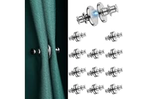12Pairs Heavy-Duty Magnetic Curtain Tiebacks & Holdbacks, Strong Windproof Magnet Closure for Secure Office/Bedroom Curtains,