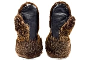 Winter long men's beaver fur mittens (XX-Large)