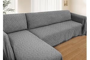 HOMERILLA Sectional Couch Covers 2 Pieces L Shaped Sofa Cover for Sectional Couch L Shape Washable Blanket Furniture Protector for Pets Dogs (Dark Grey, X-Large)