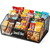 Snack Organizer for Countertop,Metal Snack Bar Station Organizer | Storage Bins, Storage Basket,Cabinet Organizers and Storage for Countertop,Office,Party,Bedroom,Kitchen,Pantry Shelf,Office
