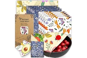 Beeswax Wrap, Beeswax Wraps for Food, Organic, Sustainable, Beeswax Food Wrap for Sandwich Storage, Reusable Beeswax Food Wra