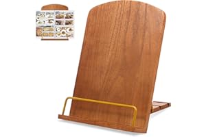 Cookbook Stand for Your Kitchen Counter, Adjustable Wood Recipe Book Holder, Solid Wood Stand Easily Keeps Cook or Recipe Boo