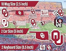 Oklahoma Sooner Stickers for Gift, Car, Water