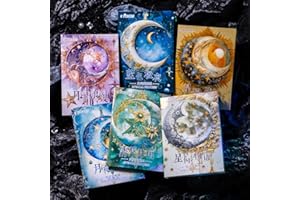 YOKSAS 30 Sheets Holographic Fantasy Star Moon Scrapbook Paper - Self Adhesive Shiny Mysterious Starry Night Scrapbook Washi Stickers for Junk Journal Supplies,Planner,Album Craft Supplies