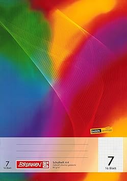 Schulheft / Rechenheft 'BRUNNEN' 16 Blatt - Din A4 / Lineatur 7 (kariert)