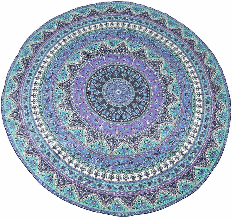 RuiWing Indian Mandala Round Roundie Beach Throw Chiffon Tapestry Hippy Boho Gypsy Tablecloth Beach
