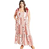 City Chic Women's Plus Size Cosmopolitan Print Maxi Dress