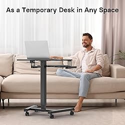 BONTEC Mobile Standing Desk with Keyboard