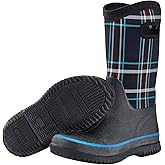 HISEA Women Mud Boots, Neoprene Rubber Garden Shoes Waterproof Mid Calf Rain Boots for Outdoor