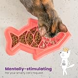 Catstages Fishie Fun Feed Mat Slow Feeder Cat Bowl Pink view 7