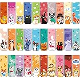 MWOOT 30 Pcs Cute Cats Magnetic Bookmarks,Lovely Cats Page Markers for Kids Students Teacher Reading Lover,Pet Magnet Book Marks Page Clips for School Office Home Reading Stationery(30 Designs,2x6cm)