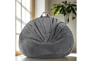ZhenLives Bean Bag Chairs Cover (No Filler), Bean Bag Cover, Bean Bag for Adults,Teens,Kids,[Small 32 * 28 in] Bean Bag (Dove gray, S for Kids)