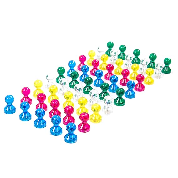 50 transparente bunte Neodym Magnet-Pins/Push-Pins für Whiteboard, Kühlschrank