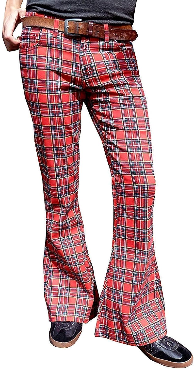 flared tartan trousers