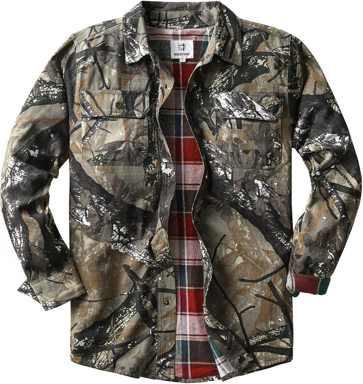 Men's Heavyweight Canvas Flannel Lined Shirt Jacket at  Men’s Clothing store