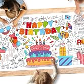 Gatherfun Giant Coloring Poster for Classroom Wall - Versatile 31.5 x 72 Inches Birthday Activity Poster/Table Cover, School Parties, Birthday Party and Special Events Decoration
