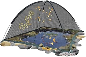 OKAYES Pond Netting 5×7FT Garden Pond Cover Net Pond Cover for Outdoor Ponds Garden Pond Netting with Zipper for Koi Ponds Pond Cover Dome Net