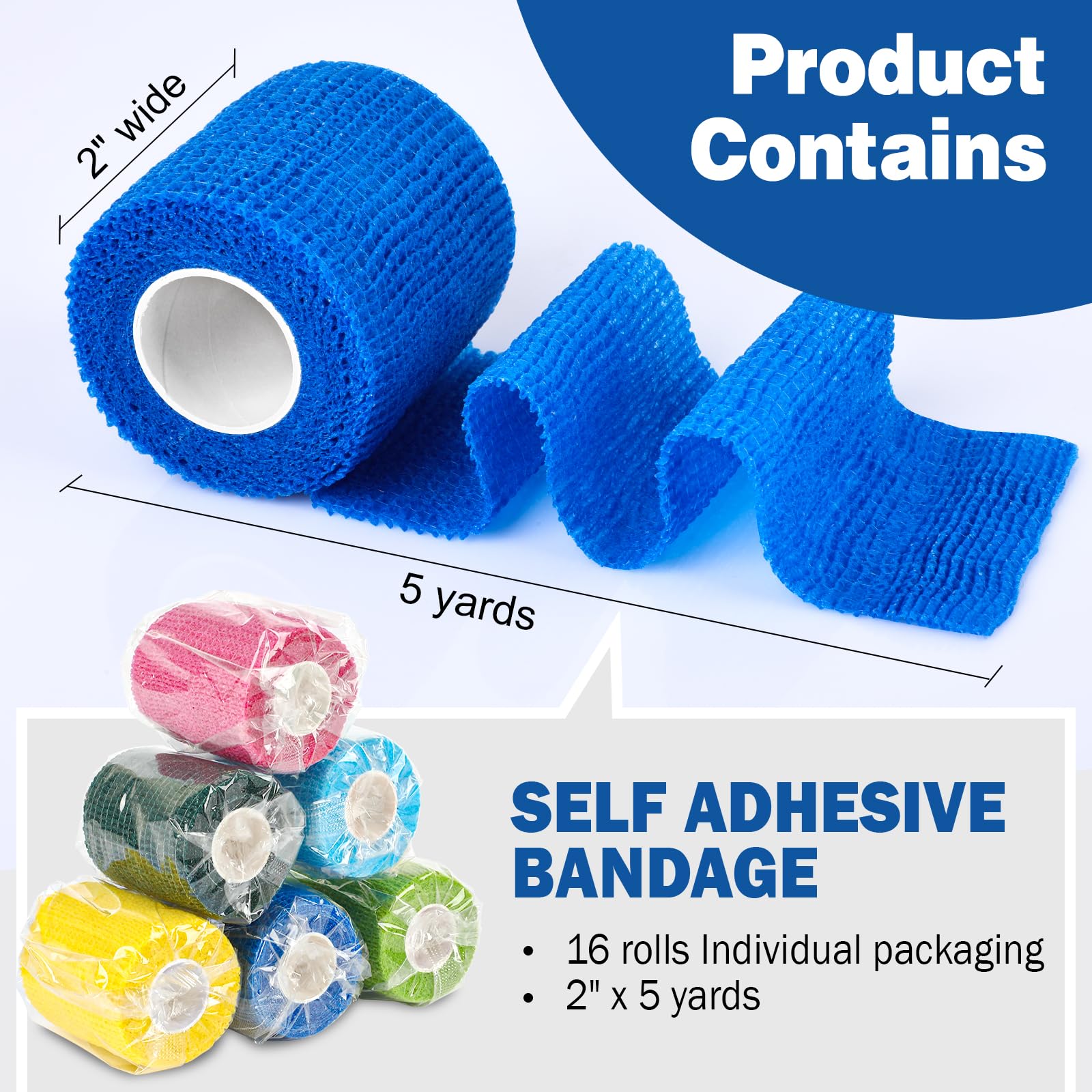 AZEN 16 Pack Self Adhesive Bandage Wrap, 2