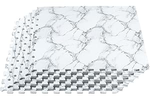 Forest Floor Farmhouse 3/8-Inch-Thick Printed Foam Tiles, Premium Marble Interlocking Foam Floor Mats, Anti-Fatigue Flooring 