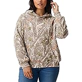 ACCPUR Women Oversized Fleece Camo Hoodies Maple Leaf Hooded Sweatshirt Casual Long Sleeve Fall Pullover Tops With Pockets