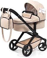 Bayer Design XEO Convertible Doll Pram 46cm Baby Doll Pushchair Beige