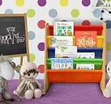 Hyfive Kids Bookshelf 4 Tier Colourful Fabric Sling Shelves 62x26.5x60.5cm view 4