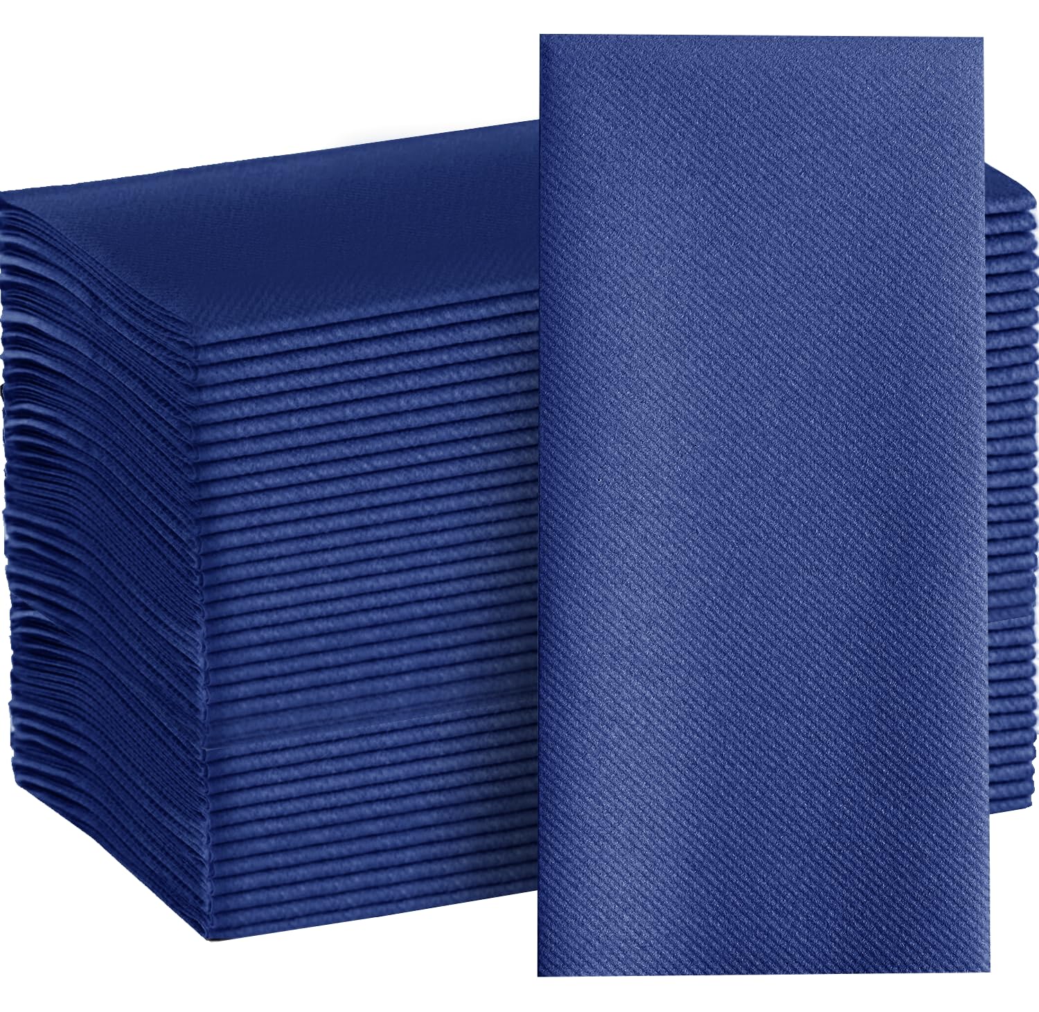 Aowutus 200 Linen-Feel Navy Paper Napkins - Decorative Cloth-Like Silver / Dark Blue Dinner Napkins - Soft And Absorbent. For Kitchen, Party, Wedding, Bathroom Or Any Occasion.