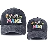 MANMESH HATT Mama and Mini Hats for Women Girls, Flower Decor Mom and Daughter Outfits Baseball Cap
