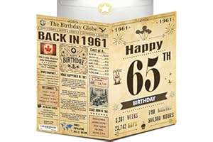 65th Birthday Card for Women Men - Back In 1961 Newspaper - 65th Happy BIRTHDAY card - 65 th birthday gift for Her Him - JUMB