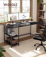 VASAGLE Computer Desk 140 x 60 cm Ebony Black LWD055B02 Industrial view 2