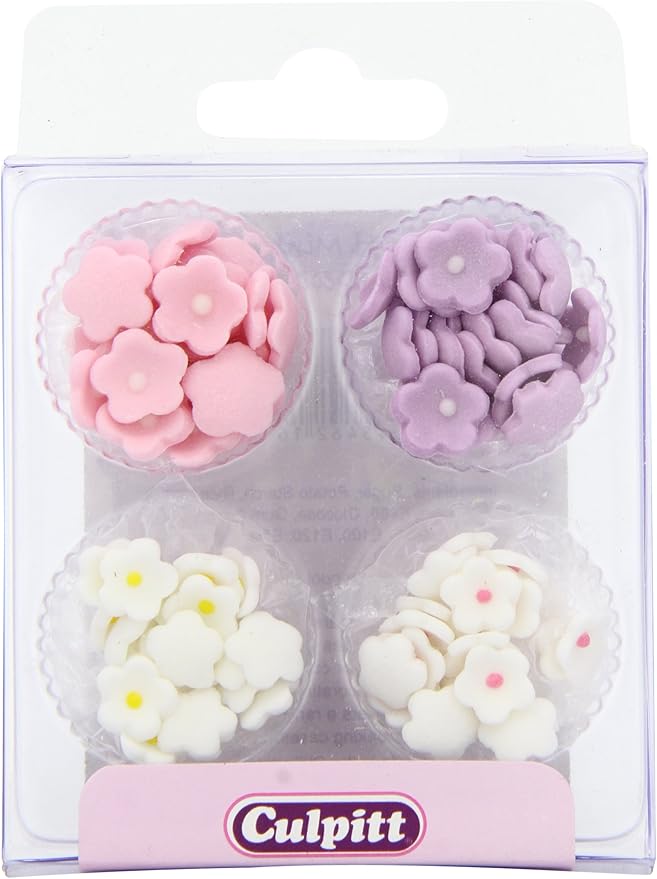 Culpitt Sugar Cake Decorations Assorted Mini Flowers (Pack
