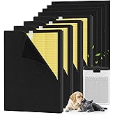 4 Packs KJ190L Pet Care Replacement Filter Compatible with MOOKA KJ190L Air Purifi-er, Washable 3-Stage Filtration for Smoke, Pollen, Dust, Hair, Activated Carbon for Odor & Dander Control, Yellow