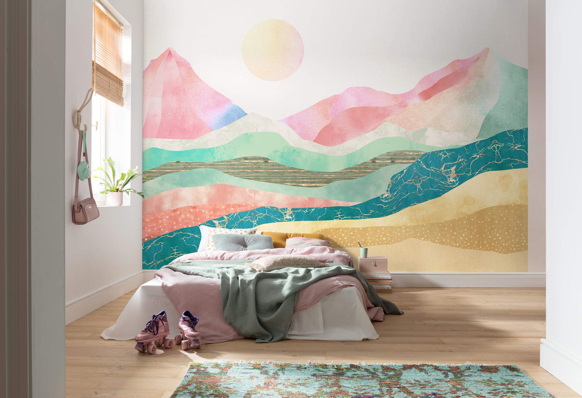 Komar X7-1038 Non-Woven Holy Mountain Size: 350 x 250 cm 7 Panels, Width 50 cm Mountain Motif, Wallpaper, Decoration, Wall Mural, Wall Hanging, Design Wallpaper, X7-1038 Photo Wallpaper, Colourful