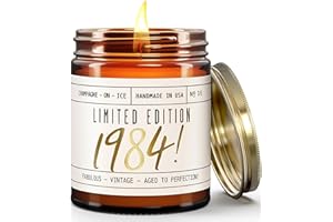 SOY AND SASS 40th Birthday Gifts for Women Unique - 'Limited Edition 1984' Soy, w/Champagne on Ice I 40 Birthday Gifts for Women I 40 Year Old Birthday Gifts for Women I 9oz Reusable Jar, 50Hr Burn, Made in USA