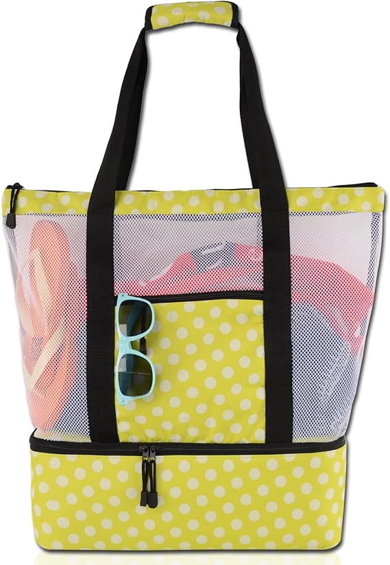 Large Mesh Beach Bag Travel Tote Bag Big Cooler Bag for Summer Swimming