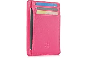 GH GOLD HORSE Slim RFID Blocking Card Holder Minimalist Leather Front Pocket Wallet for Women