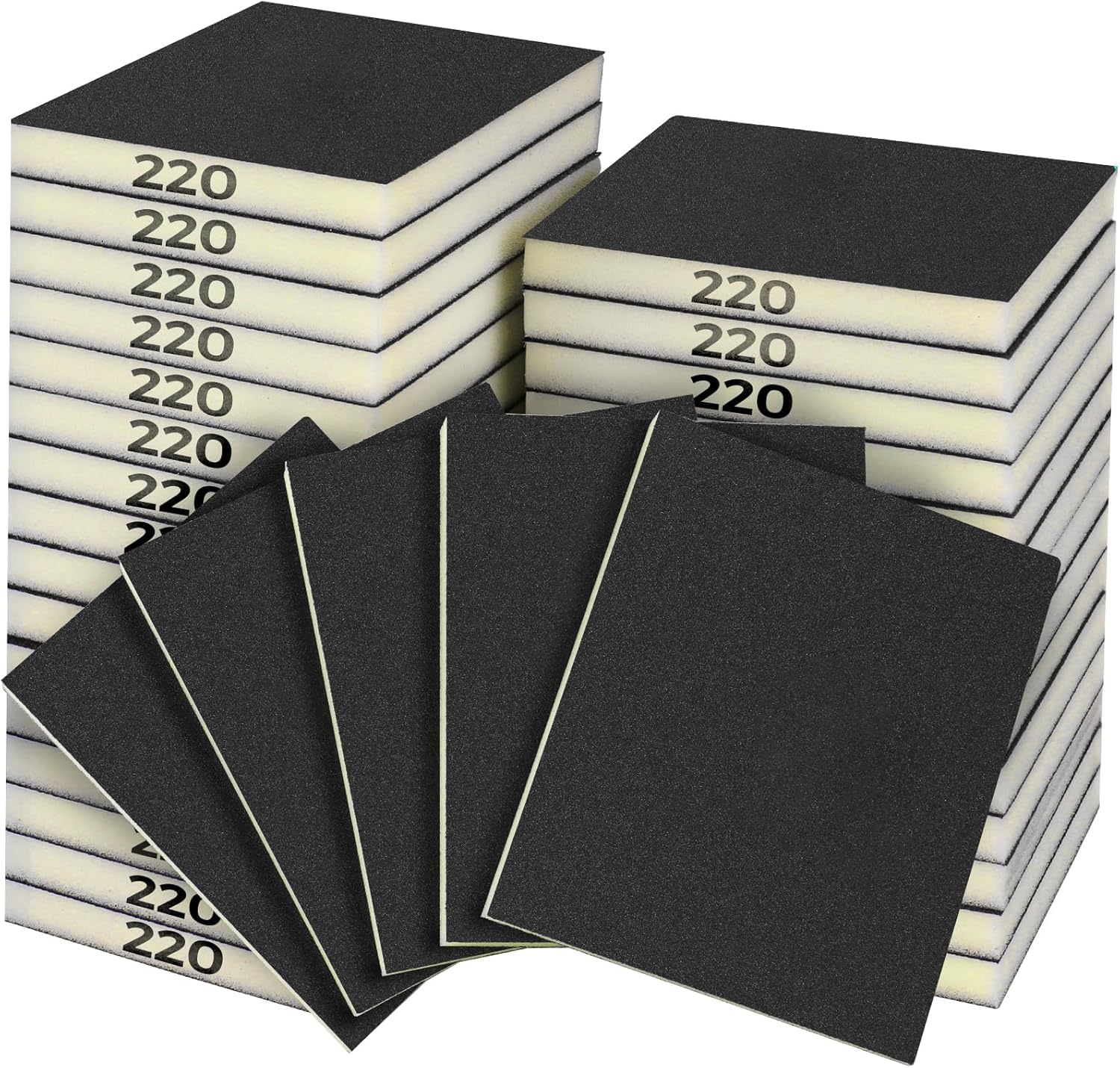 Sruhrak 18 PCS Sanding Sponge Set 220 Grits, Flexible Sanding Pads Wet Dry Reusable Sanding Block Sandpaper Block for Wood, Plastic, Drywall and Metal Polis
