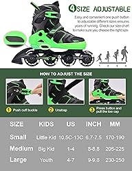 Kuxuan Skates Adjustable Inline Skates for Boys