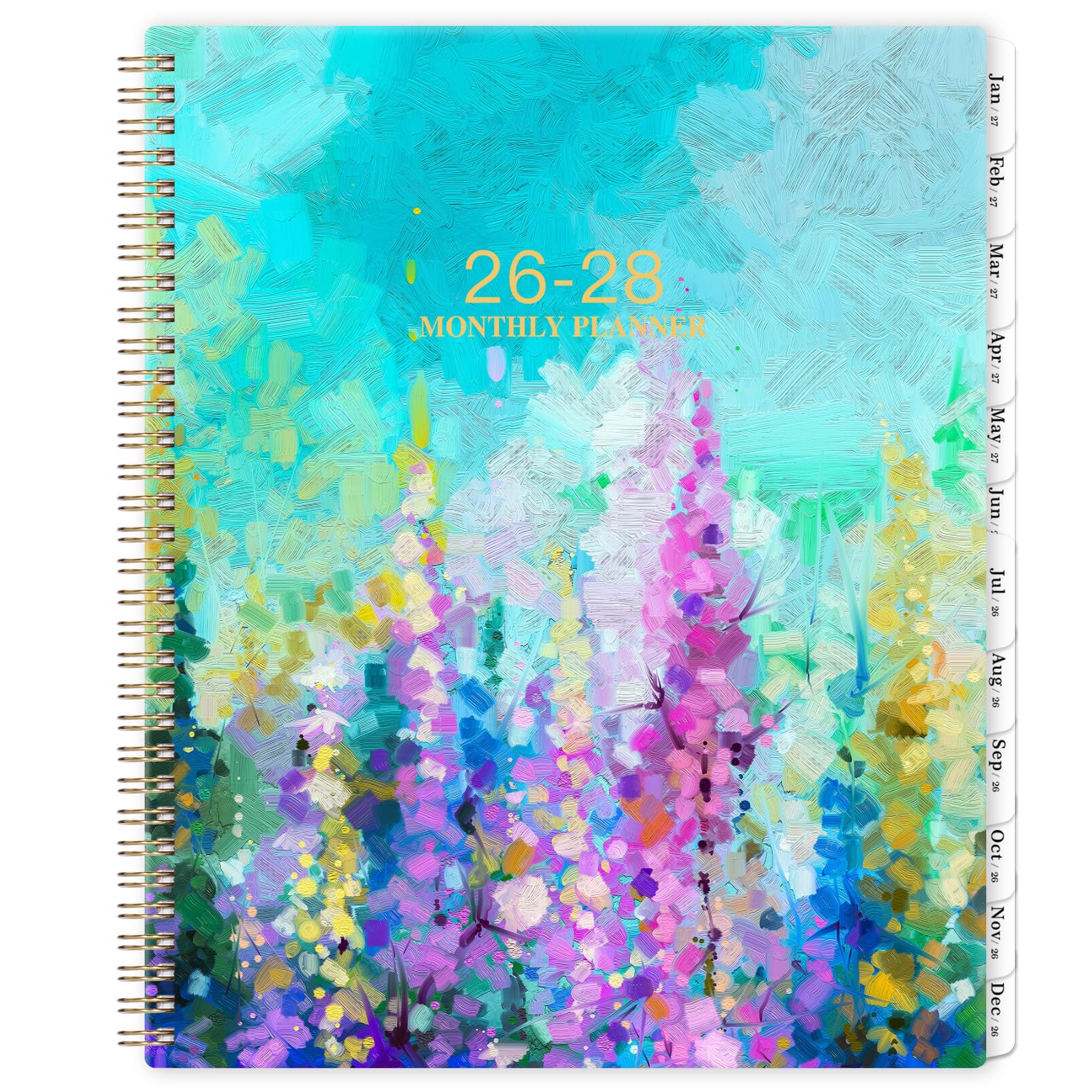 Photo 1 of 2026-2028 Monthly Planner - 2 Year Monthly Planner/Calendar 2026-2028, July 2026 - June 2028, 11" x 9", 24 Months Calendar, Yearly planners, Tabs, Inner Pocket, Twin-wire Binding - Oil Painting