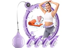 SONKOLORO Weighted Workout Hoop for Weight Loss, Smart Silent Exercise Ring Plus Size 48 inchs, Fitness Circle with Ball and Counter, Abs Exercise Equipment for Home
