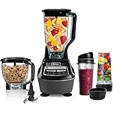 Ninja Kitchen System | 8-Cup Food Processor Bowl & 72 oz. Blender All-in-One | With (2) 16 oz. To-Go Cups | For Smoothies, Ice Crushing, Dough & More | 1500 Watt | Black | BL770