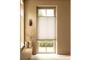 SOLAUR Cordless Cellular Blinds, Top Down Bottom Up Shades, Honeycomb Blinds for Indoor Windows, 9/16" Cell, Light Filtering Shades, Design Print, Moonbeam 33.5"(W) x72(H)