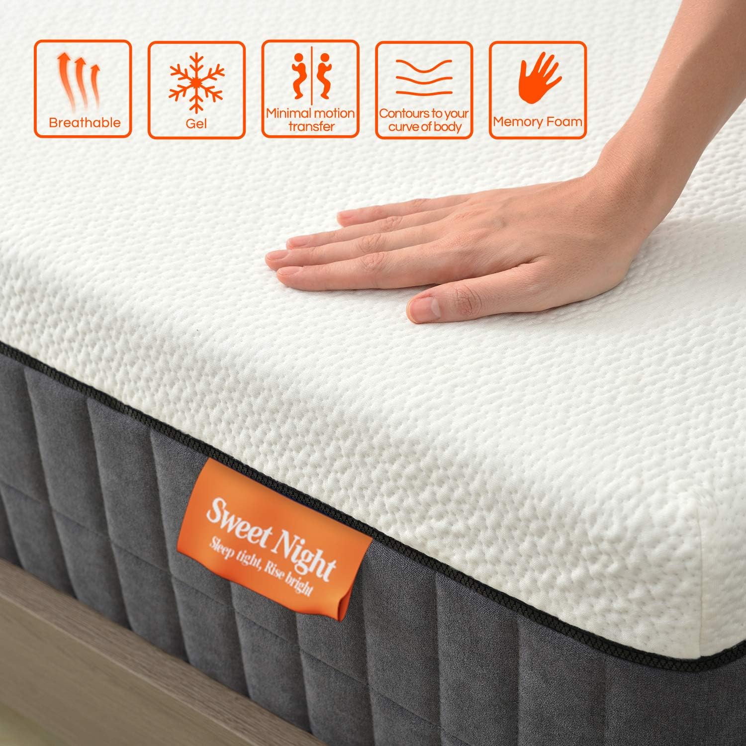 Queen Mattress,Sweetnight 12 Inch Queen Size Mattress in Box,Pillow Top Gel Memory Foam Mattress for Motion Isolation & Cool Sleep, Removable & Washable Mattresses Cover,Sunkiss: Furniture & Decor