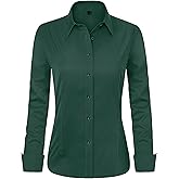 J.VER Womens Dress Shirts Long Sleeve Button Down Shirt Wrinkle-Free Business Casual Blouse Office Work Tops