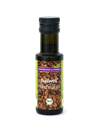 Duowell Hanfnussöl 100 ml - Bio Hanföl kaltgepresst, nativ, Omega-3 reich