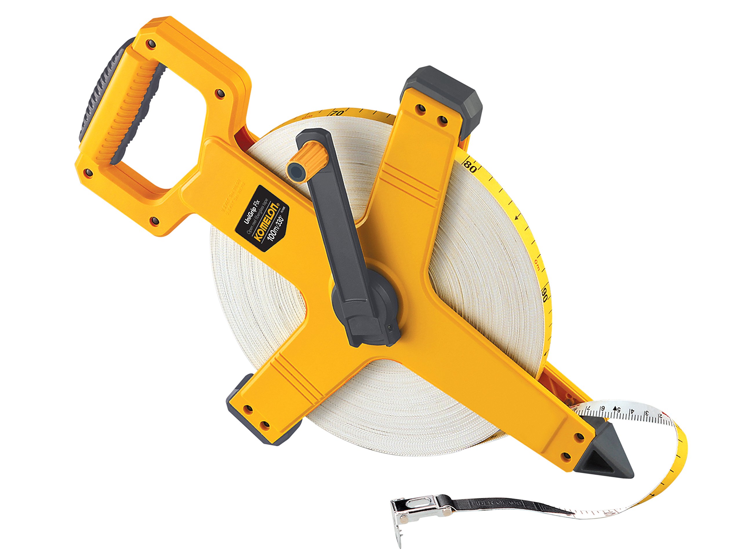 Komelon 100EE 100 m/330 ft 13 mm Width Unigrip Fibreglass Tape, Yellow