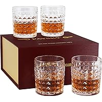 Paysky Bourbon Glass Set of 4 Old Fashion Glass , fit Cocktail Glasses,Whisky Glasses ,Cocktail Glasses.with Classic…
